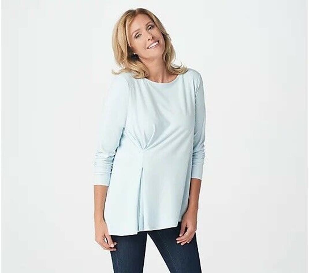 Elizabeth & Clarke Cinched Waist Long Sleeve Top